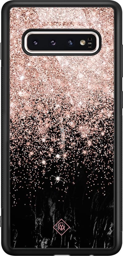 Casimoda® hoesje - Geschikt voor Samsung Galaxy S10 - Marmer Twist - Luxe Hard Case Zwart - Backcover telefoonhoesje - Zwart