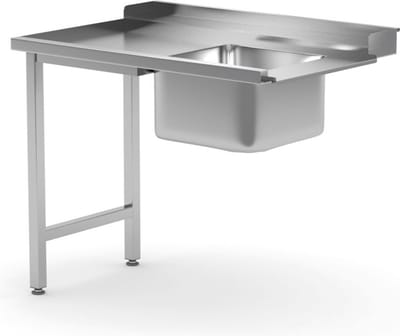 HENDI Laadtafel met gootsteen – rechterzijde – roestvast staal – 1200x700x x(H)850 mm
