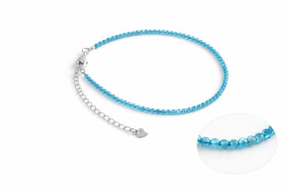 Apatiet Armband 2 mm – 925 Zilveren Slot – Verstelbaar 17-20 cm – Facet Geslepen Edelsteen Armband