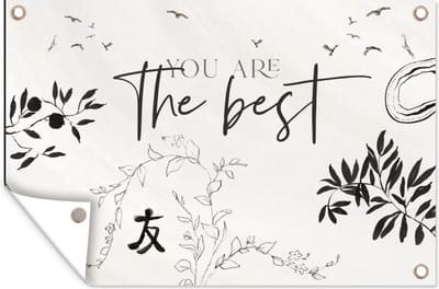 Muurdecoratie Quotes - Spreuken - You are the best - Vrienden - 180x120 cm - Tuinposter - Tuindoek