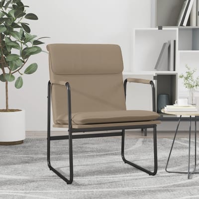 vidaXL - Loungestoel - 55x64x80 - cm - kunstleer - cappuccinokleurig