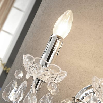 Lindby - wandlamp - 2lichts - Acryl, metaal - H: 35 cm - E14 - helder, chroom
