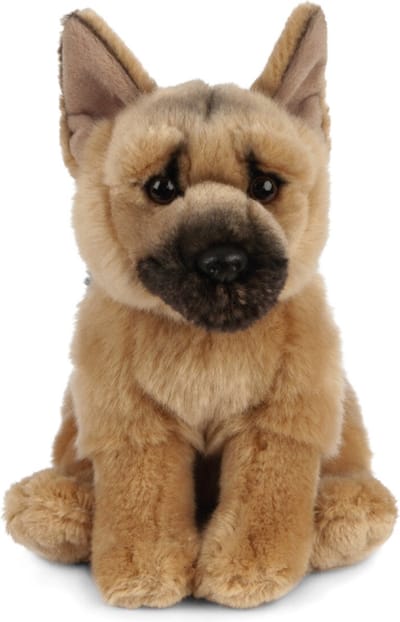 Duitse Herder honden knuffel - pluche - 20 cm - hondenknuffel - zittend - Herdershond huisdieren knuffels - Speelgoed
