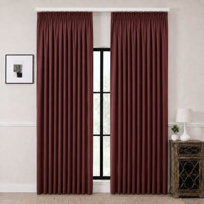 Kant en klare Gordijnen met Haken (Potloodplooi) – 100% Verduisterend Blackout – 132x240 CM – Rood – Everyday Elegance Premium