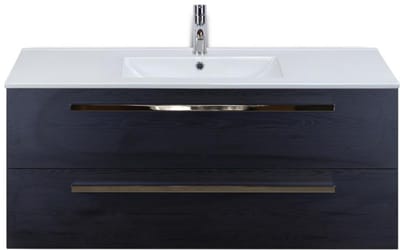 Seville Badmeubelset 120 cm - 2 Laden Black Oak - Wastafel Enjoy Enkel