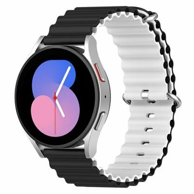 By Qubix - Ocean Style bandje - Zwart / wit - Geschikt voor Xiaomi Redmi Watch 5 Active / Redmi Watch 5 Lite