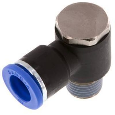 10mm x R1/4'' 90 graden L-vorm Messing/PA 66 Insteekfitting Buitendraad Draaibaar NBR [2 Stuks]