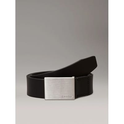 Calvin Klein Formal Plaque riem, 3,5 cm, zwart, heren, maat 80