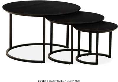 Maxfurn - Set van 3 ronde salontafel | kleur: Old piano