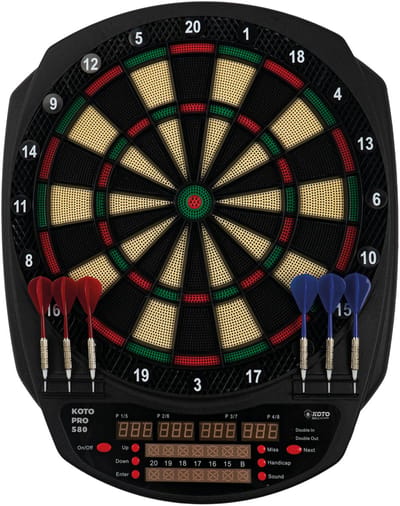 KOTO - Soft 580 Elektronisch Dartbord - 42.5x2.5x52 cm - 30 Soft Tip Darts - 36 Spellen - 580 Spelvarianten