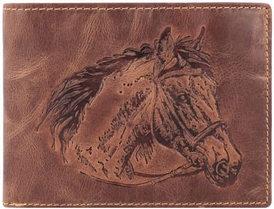 Greenburry Vintage Portemonnee Leer 12 cm - Jongens - Horizontaal - horse