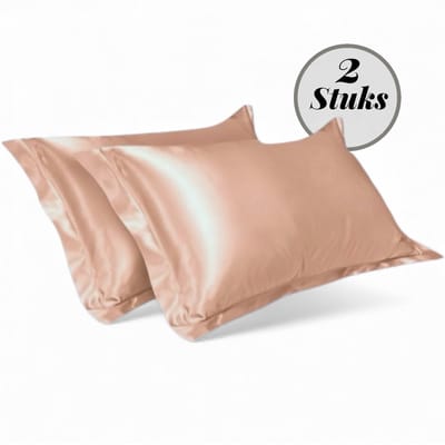 Beauty Silk - Kussenslopen - 60x70 - 2 stuks - Glans Satijn - Champagne