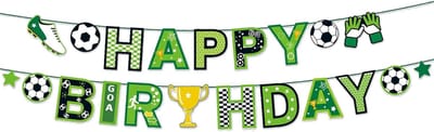 LUQ - Voetbal Happy Birthday Slinger Kinderfeestje Verjaardag Versiering Voetbal Slingers Verjaardag