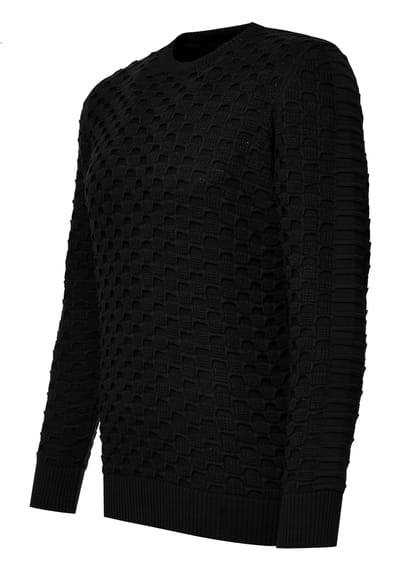 Chunky patroon effen kleur trui met ronde hals
