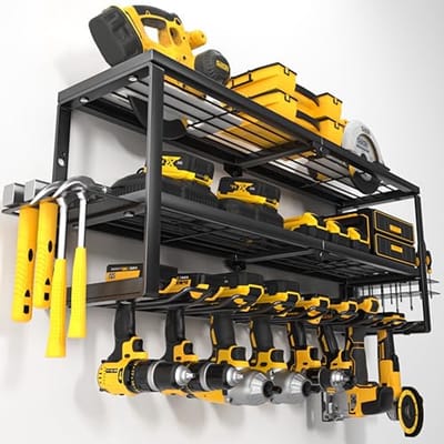SnelShoppen - Wandorganizer voor zwaar elektrisch gereedschap, rek voor draadloze boormachine, houder met laadstation, garage-organizer, werkplaats, s