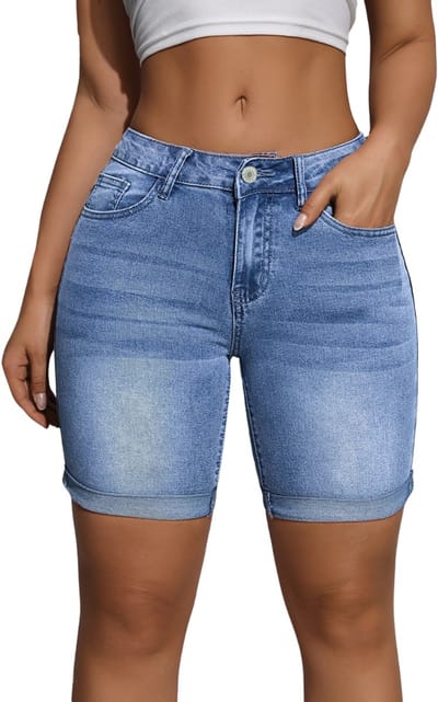 Livano Korte Broek Dames - Spijkerbroek - met Zakken - Volwassenen - Jongens - Shorts - Blauw - Maat XS