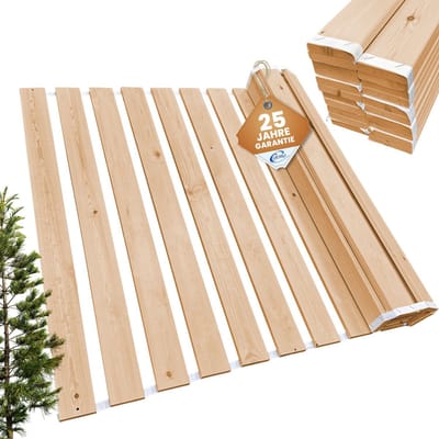 Coemo lattenbodem 90 x 200cm, oprolbare 21 latten - Bedbodem van massief hout - belastbaar tot 250 kg - lattenbodem voor eenpersoons- of tweepersoonsbed