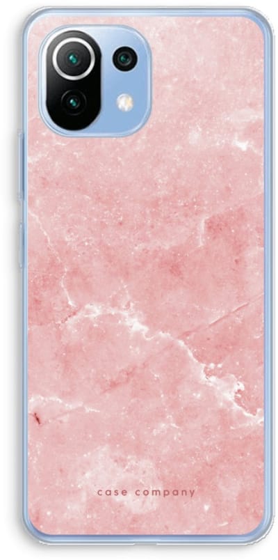 Case Company® - Hoesje geschikt voor Xiaomi Mi 11 Lite hoesje - Roze marmer - Soft Cover Telefoonhoesje - Bescherming aan alle Kanten en Schermrand