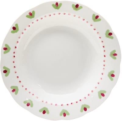 Secret de Gourmet Fleur de Rose Diep bord Ø23cm - Set van 6 stuks - Wit/Groen