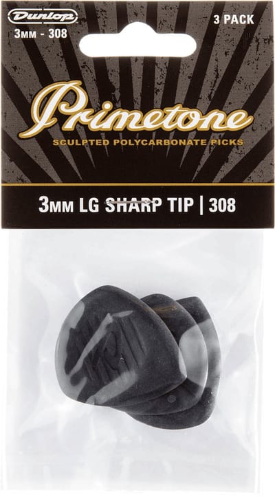 Jim Dunlop Primetone - Plectrums - Classic 308 Large Puntig - Player's Pack 3 Stuks