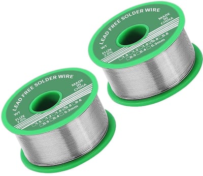 EXCITAT 0,8 mm soldeerdraad - loodvrij tin met harskern - 20 g soldeerdraad met vloeimiddel - voor reparatie en doe-het-zelf solderen van elektronische componenten - 2 stuks