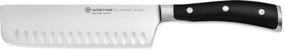 ​Wüsthof Classic Ikon Nakiri-mes - 17 cm - Gesmeed Roestvrij Staal - Ergonomisch Geklonken Handvat - Kuiltjes in het Lemmet om Kleven te Voorkomen - Ideaal voor Hak-, Snij- en Snipperwerk van Groenten, Fruit en Kruiden​