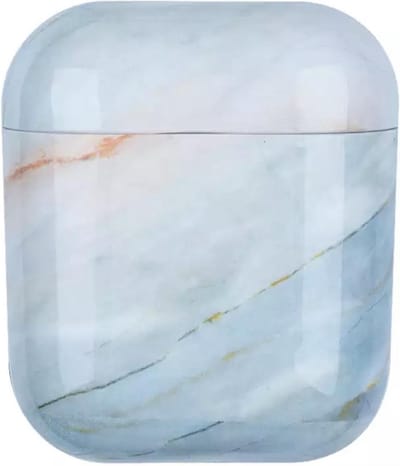 AirPods cover - marmer - hard cover case - Blauw - Geschikt voor Apple AirPods - beschermdoos - AirPods hoesje - handige gadget