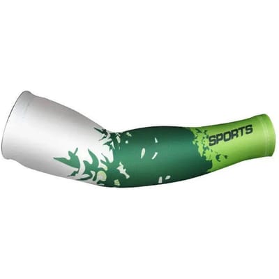 Lycra Sneldrogend UV400 Bescherming Hardlopen Armmouwen Ademende Basketbal Armbeschermers Sport Fietsen Armwarmers 1 Stuk M groen