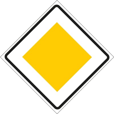 Voorrangsweg sticker, B1 50 x 50 mm - 10 stuks per kaart