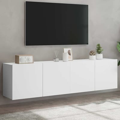 vidaXL - Tv-meubels - 2 - st - wandgemonteerd - 80x30x41 - cm - wit