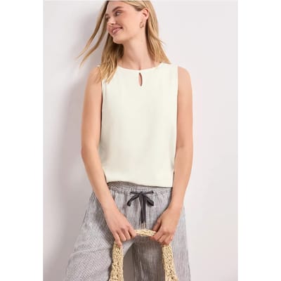 Top met ronde hals en uitgesneden detail
