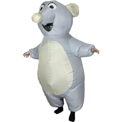 Opblaasbaar Muis Kostuum voor Volwassenen Opblaasbare Muis Rat Cosplay Kostuum Grappig Halloween Feest Carnaval Cosplay Kostuum Pak Audl(150-190cm) beige