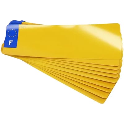 Set van 10 gepersonaliseerde nummerplaatstrips met euro Top Plaq