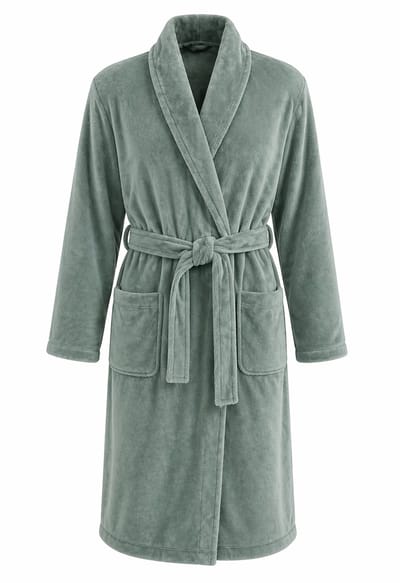 Unisex badjas fleece - ochtendjas - groen - badjas heren - badjas dames - maat S/M
