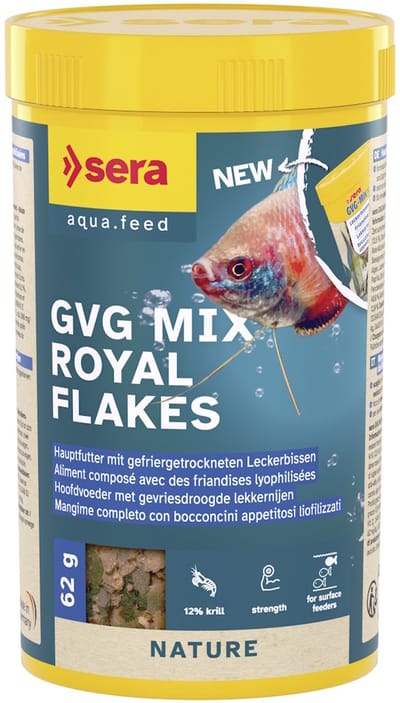 Sera nature GVG mix 250 ml vlokken met rode muggenlarven, krill daphnia zonder bewaarmiddelen