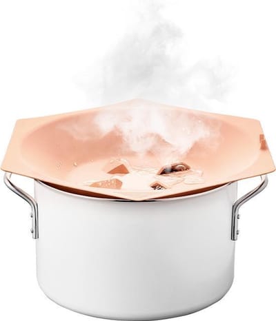 Escentiall. Pruttulhulp - Overkookdeksel Stoompan - Perzikroze - Deksel - Koken - Anti overkoken