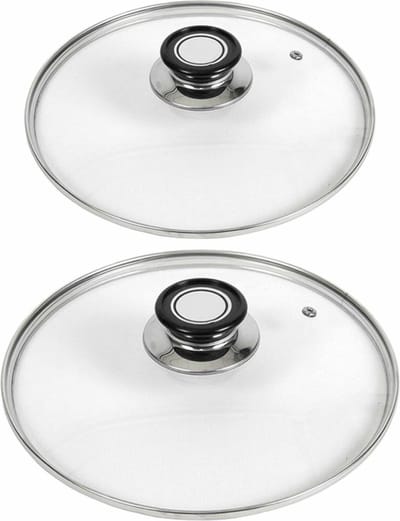 Gerimport universele glazen pannendeksels - 2x stuks - voor pannen met Dia 18 en 20 cm