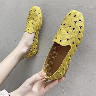 Dames Flats Slip-on Loafers Opvouwbare Flats voor Dames Vierkante Neus Enkelschoenen Uitgesneden Mode Feest Casual Mode Damesschoenen 36 beige
