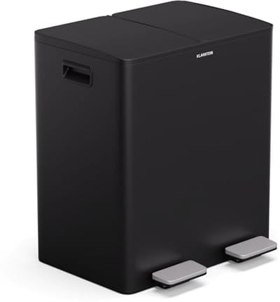 Moderne 40 liter afvalbak met soft-close deksel en 3 liter compostbak