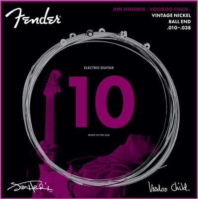 Fender Jimi Hendrix Voodoo Child Snaren (10-38) Vintage Nickel met Bal Einde 0730150609