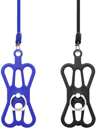 LIVIA HOME- Telefoonkoord Universeel - Set van 2 - Elastisch - Telefoonhanger - Nekhouder - Zacht en Comfortabel - 425 mm Touwlengte