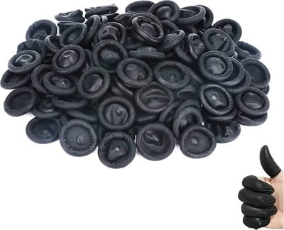 *** 100 x Latex Vingerbeschermer Finger Bob Zwart - Vinger Condoom - Horeca - Electronica - Schoonheidsspecialist - Pedicure - van Heble® ***