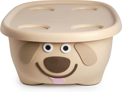 Prince Lionheart Tubimal® Met Hangmat | Baby & Peuter Badje | Opbergruimte Met Deksel | Stapelbaar | Herbruikbaar - Crème Hond