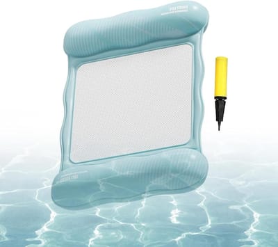 Opblaasbare Hangmat - Zitvlot Water - Ontspanning in Water - Ergonomische Ondersteuning - 110x68cm - Blauw