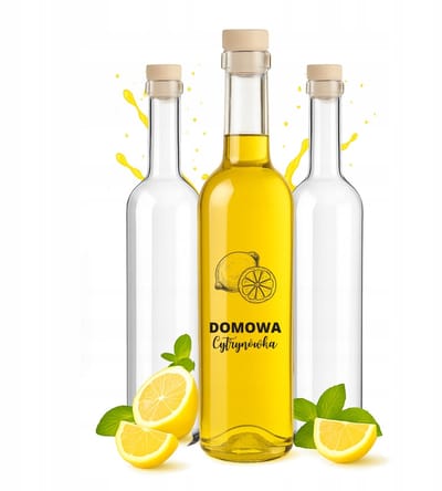 Bimberek FUTURA - Decoratieve fles - 500ml - Domowa Cytrynówka - Glazen Met Opdruk