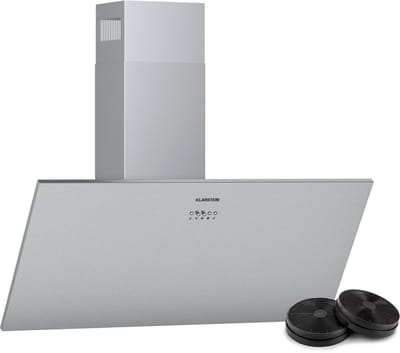 Klarstein Afzuigkap Silver Lining 90 - 90Cm Breed - 568M³/H Roestvrij Staal - Zilver - Wandafzuigkap - 568 m³/u 43 cm - voor Keuken - Recirculatie Touch Koolstoffilter Vetfilter - RVS - LED Display - Dampkap - Wasemkap