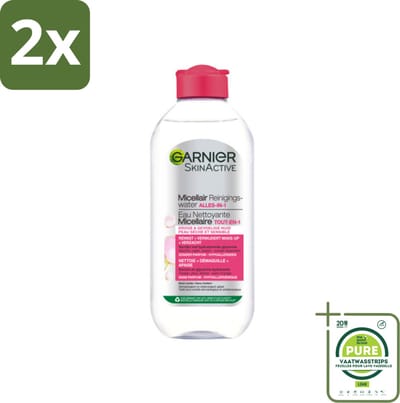 Garnier - SkinActive - Micellair Reinigingswater - Droge & Gevoelige Huid - Hydraterend & Reinigend - 400 ml - Voordeelverpakking - 2 stuks - Micellair water - Reinigingswater