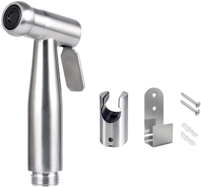 Dailygoods- Toiletsproeier RVS - Bidet Sproeier - Handbediende Douche - Eenvoudig te Installeren - Voor Persoonlijke Hygiëne - Inclusief Houder