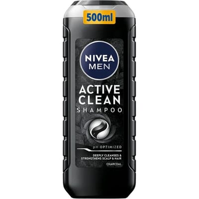 Nivea Men Active Clean - Houtskool Shampoo - 500ml - Fris - Diep Reinigend