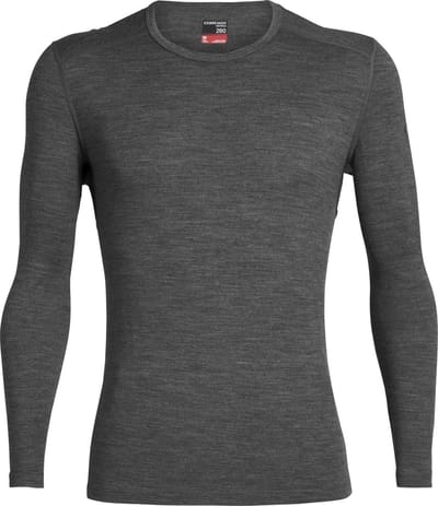 Icebreaker M 260 Tech LS Crewe - Thermoshirt - Heren - Merinowol - Grijs - Maat L